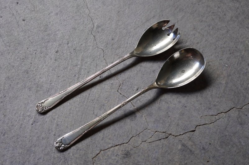 画像2: ENGLAND antique EPNS SERVING SPOON & FORK イギリスアンティーク シルバープレート サービングスプーン＆フォーク 1940-60'ｓ 