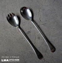 ENGLAND antique EPNS SERVING SPOON & FORK イギリスアンティーク シルバープレート サービングスプーン＆フォーク 1940-60'ｓ 