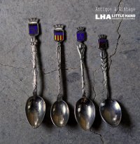 antique SOUVENIR SPOON 4pcs アンティーク スーベニアスプーン 4本SET コーヒースプーン ティースプーン お土産 1940-60'ｓ 