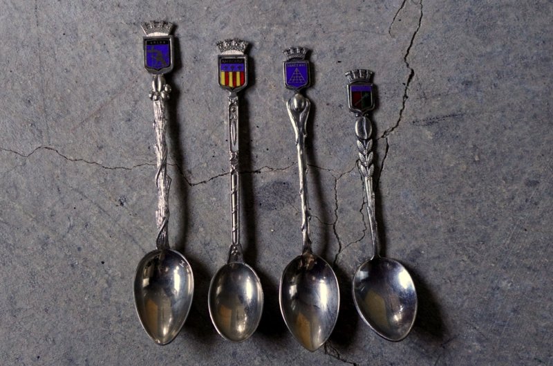 画像2: antique SOUVENIR SPOON 4pcs アンティーク スーベニアスプーン 4本SET コーヒースプーン ティースプーン お土産 1940-60'ｓ 