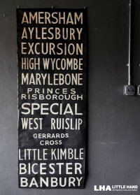 【RARE】ENGLAND antique BUS ROLL SIGN イギリスアンティーク バスサイン H187xW67cm ヴィンテージ バスロールサイン 行先回転案内標示  1950-70's