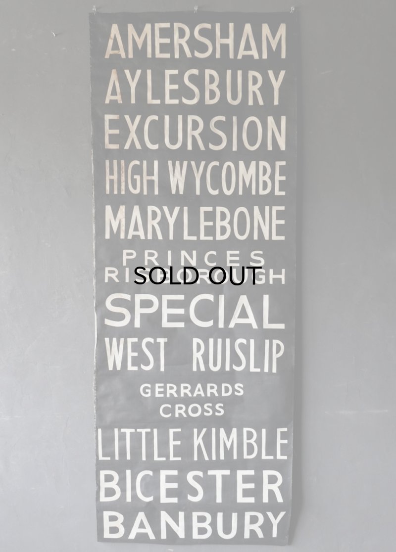 画像2: 【RARE】ENGLAND antique BUS ROLL SIGN イギリスアンティーク バスサイン H187xW67cm ヴィンテージ バスロールサイン 行先回転案内標示  1950-70's
