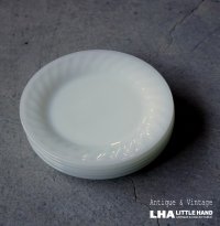 U.S.A. vintage Fire-king White SWIRL Salad Plate 5SET アメリカヴィンテージ ファイヤーキング ホワイト スワール サラダプレート 5枚セット 1951-60's