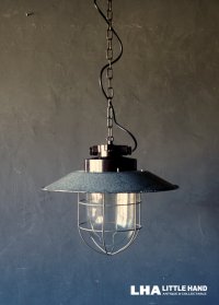 CZECHOSLOVAKIA  antique LAMP チェコスロバキアアンティーク ホーロー ランプシェード ソケット&コード・チェーン付 インダストリアル 工業系 ファクトリーランプ ヴィンテージ ライト 1940-60's  