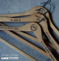 U.S.A. antique Advertising Hangers 3pcs アメリカアンティーク アドバタイジング 広告入 木製ハンガー 3本セット ヴィンテージ 1940-70's