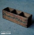 画像1: U.S.A. antique Borden's Cheese Box アメリカアンティーク 木製チーズボックス  仕切り ヴィンテージ 木箱 1930-1940's (1)