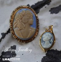 SALE【30%OFF】ENGLAND antique Brooch 2pcs イギリスアンティーク ブローチ カメオ 2個セット アクセサリー ヴィンテージブローチ コスチュームジュエリー 1960-80's 