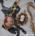 画像1: SALE【30%OFF】ENGLAND antique Necklace イギリスアンティーク ネックレス カメオ アクセサリー ヴィンテージ コスチュームジュエリー 1960-80's  (1)