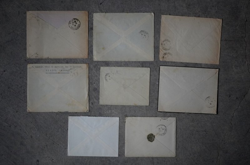 画像4: FRANCE antique LETTER 8pcs フランスアンティー レター 封筒 8枚セット  ヴィンテージ  ビンテージ 1910-1970's