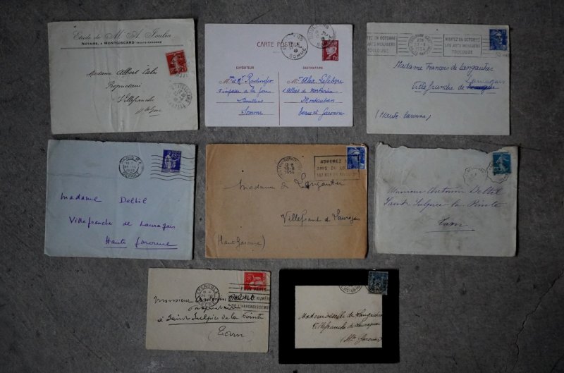 画像3: FRANCE antique LETTER 8pcs フランスアンティー レター 封筒 8枚セット  ヴィンテージ  ビンテージ 1910-1970's