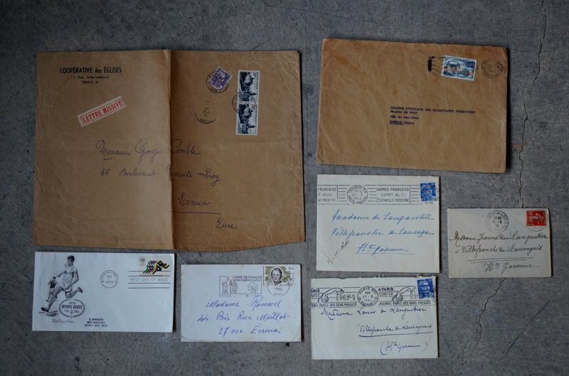 画像3: FRANCE antique LETTER 7pcs フランスアンティー レター 封筒 7枚セット  ヴィンテージ  ビンテージ 1910-1970's