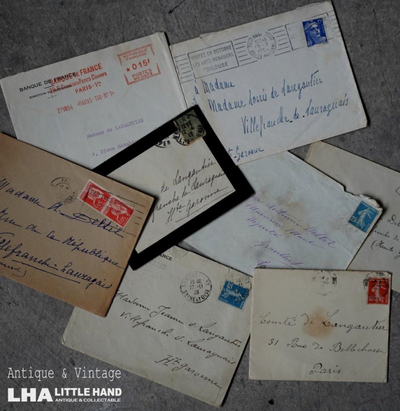 画像1: FRANCE antique LETTER 8pcs フランスアンティー レター 封筒 8枚セット  ヴィンテージ  ビンテージ 1910-1970's