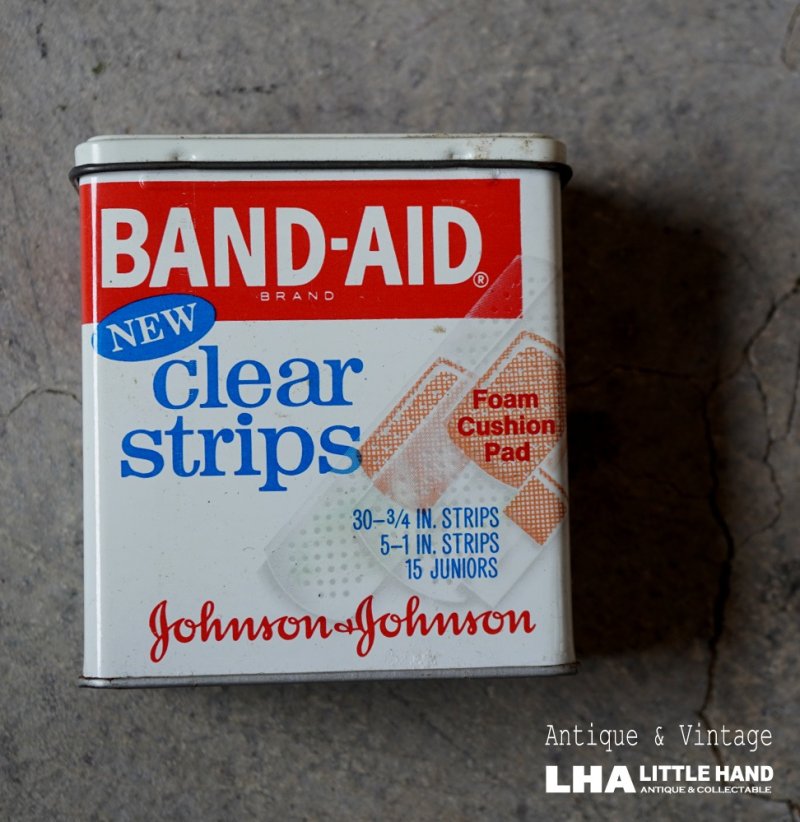 画像1: U.S.A. antique BAND-AID TIN アメリカアンティーク ジョンソン&ジョンソン BAND-AID バンドエイド缶 絆創膏 ヴィンテージ1970-80's 