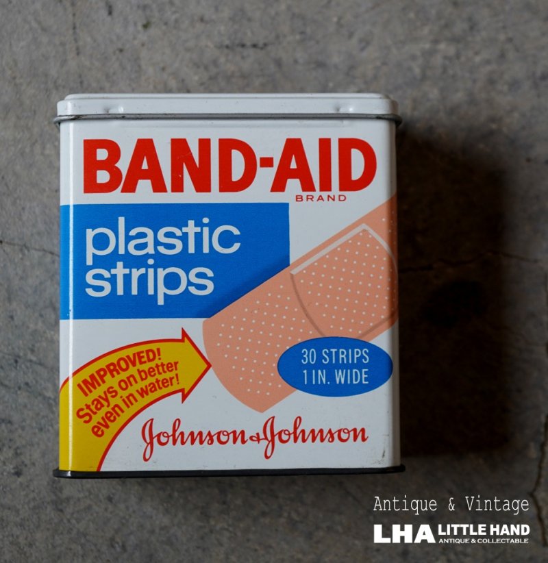 画像1: U.S.A. antique BAND-AID TIN アメリカアンティーク ジョンソン&ジョンソン BAND-AID バンドエイド缶 絆創膏 ヴィンテージ1970-80's 