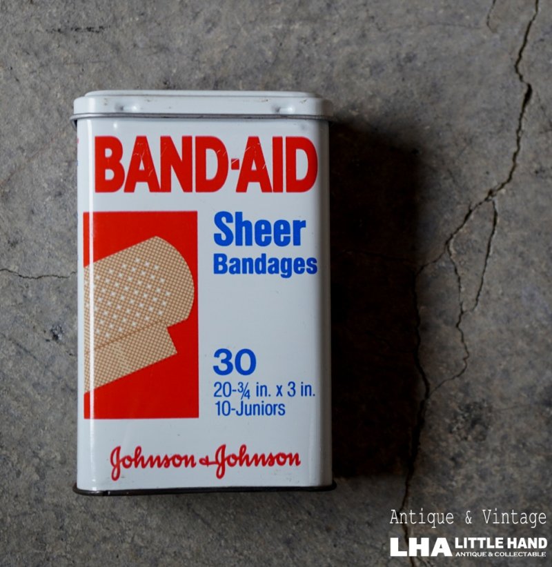 画像1: U.S.A. antique BAND-AID TIN アメリカアンティーク ジョンソン&ジョンソン BAND-AID バンドエイド缶 絆創膏 ヴィンテージ1983's 