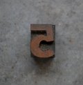 U.S.A. antique Letterpress 【5】アメリカアンティーク 木製プリンターブロック Ｈ2.5cm ヴィンテージ スタンプ ビンテージ はんこ 数字 1900-40's 