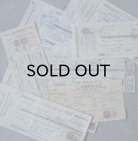 FRANCE antique RECEIPT 8pcs フランスアンティーク 領収証 領収書 古い紙 8枚セット 1930-40's ヴィンテージ 紙 ビンテージ
