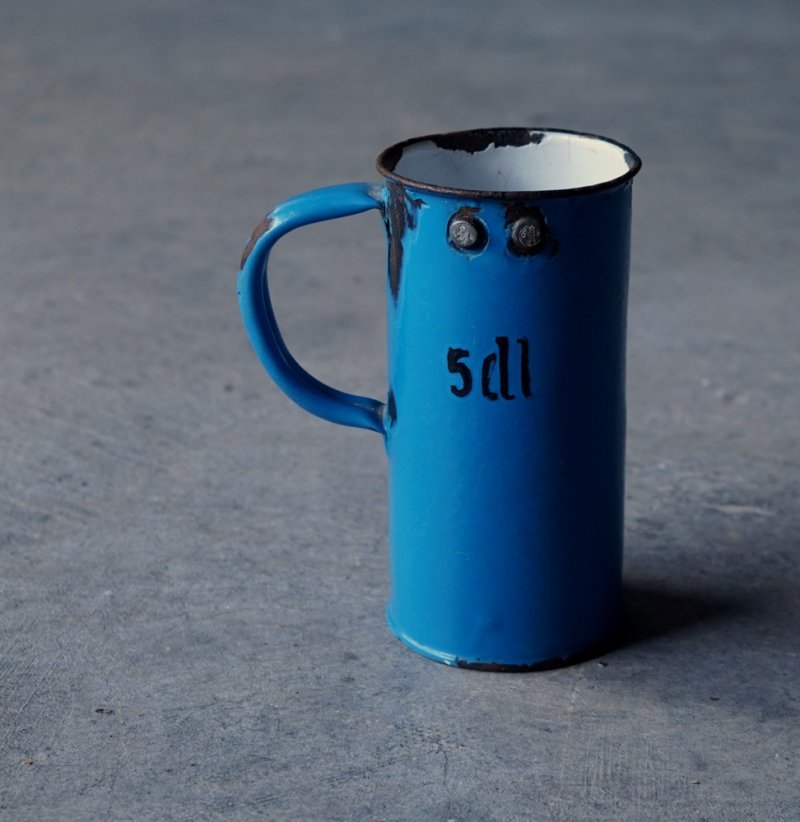 画像1: ENGLAND antique Enamel Measure Cup Jug イギリスアンティーク ホーロー メジャーカップ ジャグ ホウロウ 1920-30's