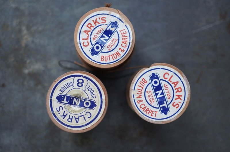 画像3: U.S.A. antique Wooden Spools アメリカアンティーク 木製スプール 糸巻き 糸 3個セット  ヴィンテージ 1960-90's