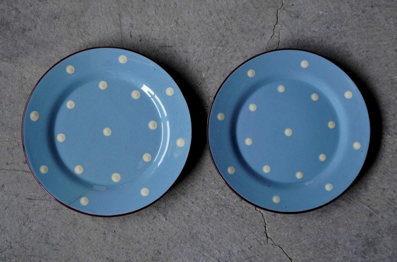 画像2: 【OUTLET】ENGLAND antique TORQUAY CAKE PLATE イギリスアンティーク トーキー ポルカドット ティープレート・ケーキプレート 2セット ヴィンテージ 1960-70's