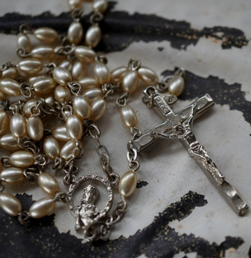 画像1: ITALY antique  Rosary イタリアアンティーク ロザリオ 十字架 ヴィンテージ 1970-90's  
