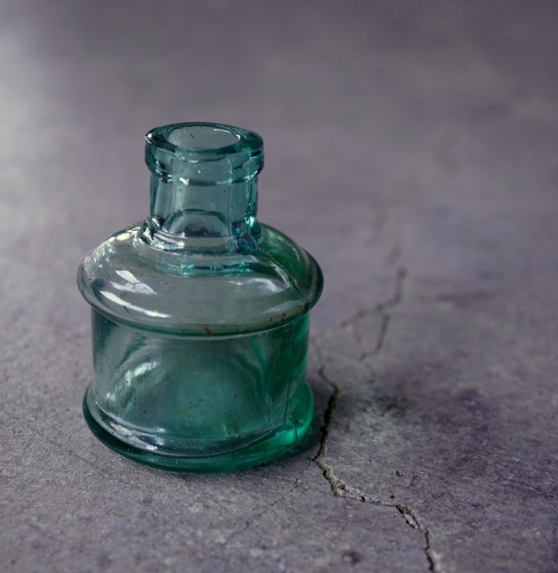 画像1: ENGLAND antique Ink Bottle イギリスアンティーク ガラス インクボトル 瓶 ガラスボトル 1890－1910's