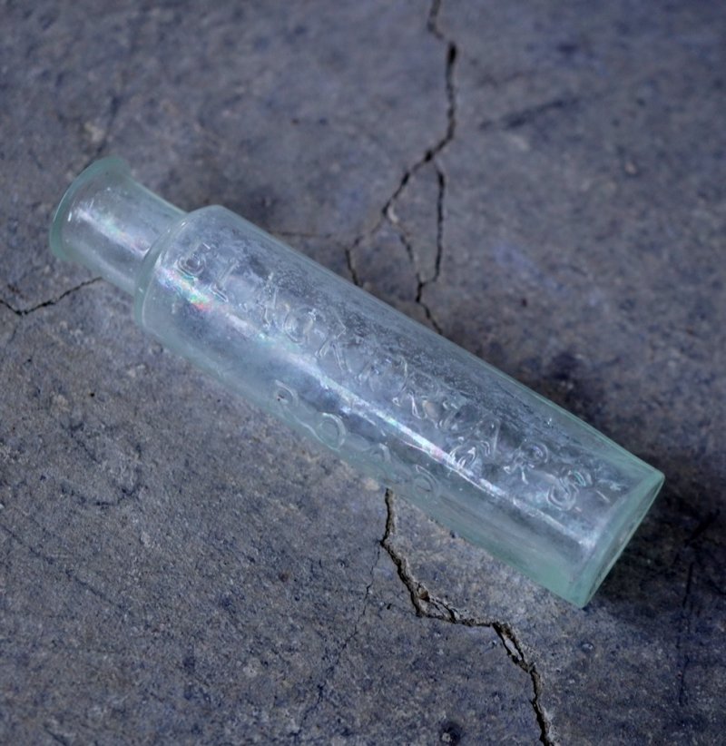 画像1: ENGLAND antique Glass Bottle イギリスアンティーク ガラスボトル H10.7cm ガラス瓶 1900-20's