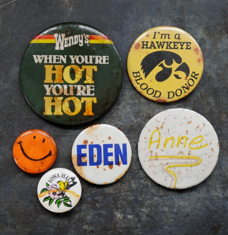 画像1: ENGLAND & U.S.A. antique BADGES 6pcs イギリス&アメリカアンティーク  ヴィンテージ 缶バッジ 6個セット 缶バッチ ビンテージ 1970-90's 