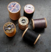 U.S.A. antique Wooden Spools アメリカアンティーク 木製スプール 糸巻き 糸 6個セット  ヴィンテージ 1950-70's