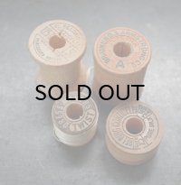 U.S.A. antique Wooden Spools アメリカアンティーク  英字ロゴ入 刻印入 木製スプール 糸巻き 糸 4個セット  ヴィンテージ 1920-40's