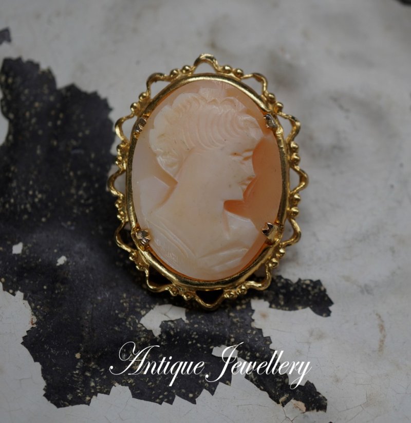 画像1: SALE【30%OFF】ENGLAND antique Brooch イギリスアンティーク ブローチ カメオ アクセサリー ヴィンテージブローチ コスチュームジュエリー 1960-80's 