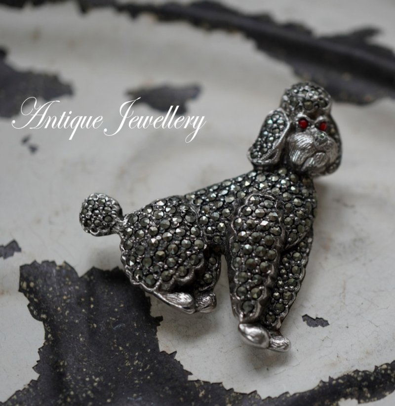 画像1: ENGLAND antique PAN Brooch イギリスアンティーク DOG 犬 ドッグ ブローチ コスチュームジュエリー ヴィンテージ ブローチ 1950-80's 