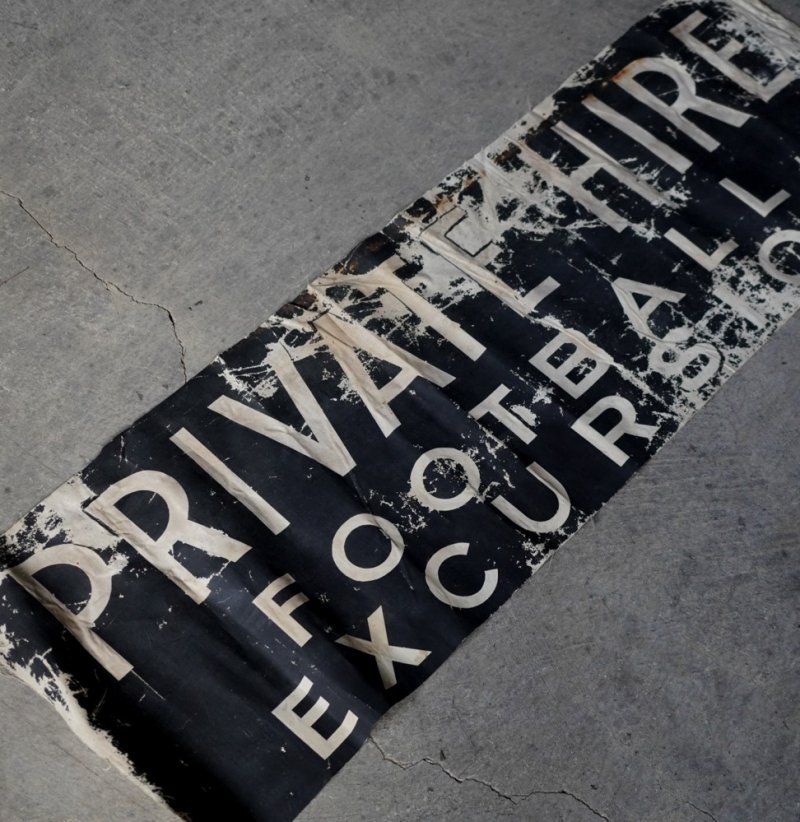 画像1: ENGLAND antique BUS ROLL SIGN イギリスアンティーク バスサイン H26xW78cm ヴィンテージ バスロールサイン 行先回転案内標示  1950-70's