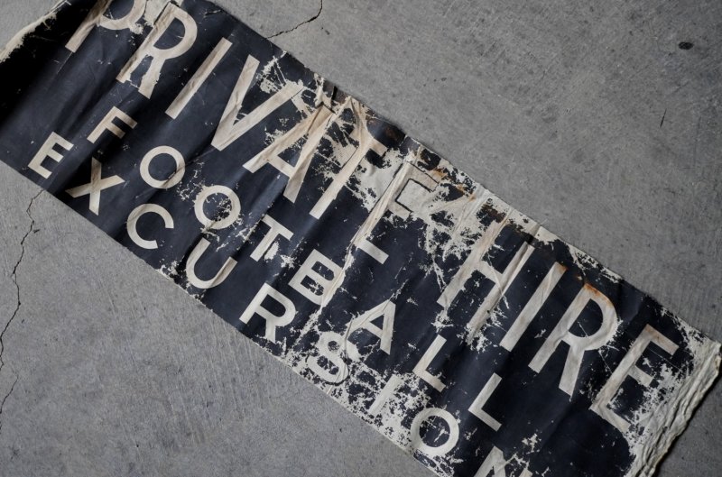 画像2: ENGLAND antique BUS ROLL SIGN イギリスアンティーク バスサイン H26xW78cm ヴィンテージ バスロールサイン 行先回転案内標示  1950-70's