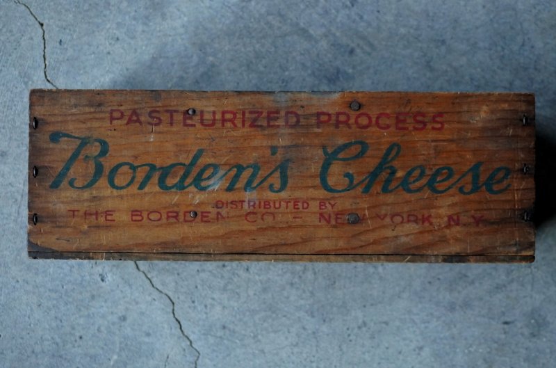 画像4: U.S.A. antique Borden's Cheese Box アメリカアンティーク 木製チーズボックス  仕切り ヴィンテージ 木箱 1930-1940's