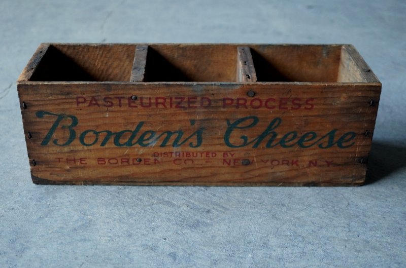 画像3: U.S.A. antique Borden's Cheese Box アメリカアンティーク 木製チーズボックス  仕切り ヴィンテージ 木箱 1930-1940's
