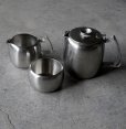 画像1: ENGLAND antique OLD HALL  Connaught  3SET イギリスアンティーク オールドホール 3点セット ティーポット 7.5pt ＆シュガーボウル 5oz＆ミルクジャグ 3/8pt［マット仕上げ］ヴィンテージ 1950-60's (1)