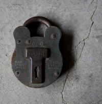 ENGLAND antique PADLOCK イギリスアンティーク クマ型 刻印入り パドロック NO KEY ヴィンテージ 1920-40's