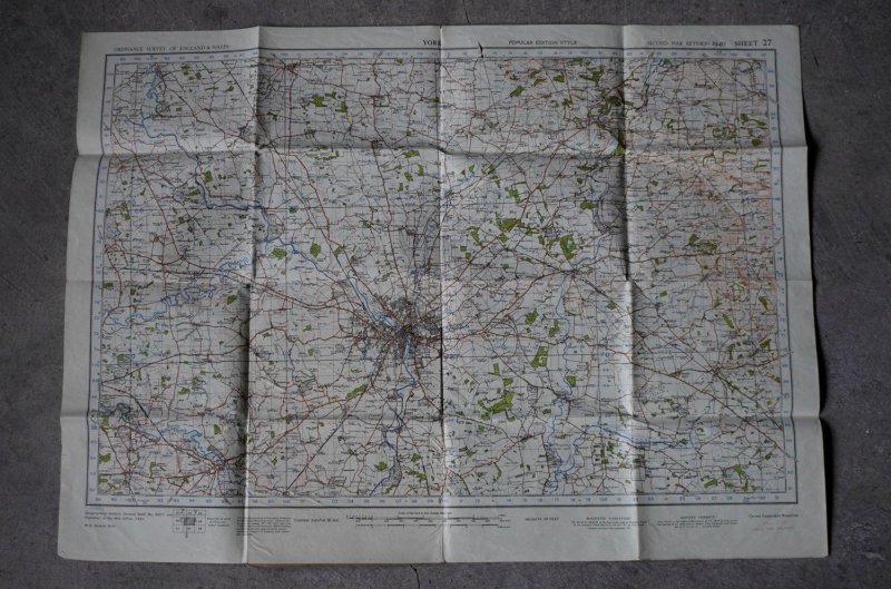 画像2: ENGLAND antique SECOND WAR REVISION MAP イギリスアンティーク マップ 地図 陸軍省発行 ヴィンテージ 1940-41's