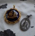 画像1: FRANCE antique MEDAILLE & PENDANT TOP フランスアンティーク メダイユ&ペンダントトップ 2個セット ロザリオ  1930-90's (1)