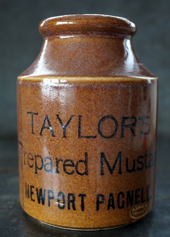 【RARE】ENGLAND antique イギリスアンティーク TAYLOR'S マスタード 陶器ポット（Lサイズ