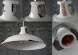 画像2: FRANCE antique ホーローランプシェード WHITE 器具セット付き 28cm 1930-50's   (2)