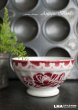 画像1: FRANCE antique ローズ・レース柄 ステンシル PATRISIA 小さなカフェオレボウル DIGOIN製 1940-60's (1)