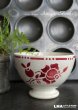画像1: FRANCE antique ローズ柄 ステンシル ROSINE 小さなカフェオレボウル  1930-40's (1)