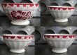 画像2: FRANCE antique ローズ・レース柄 ステンシル PATRISIA 小さなカフェオレボウル DIGOIN製 1940-60's (2)