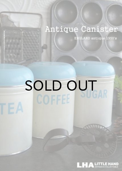 画像1: ENGLAND antique  WORCESTER WARE アルミ キャニスター 缶 COFFEE・SUGAR・TEA [3SET] 1950's (1)
