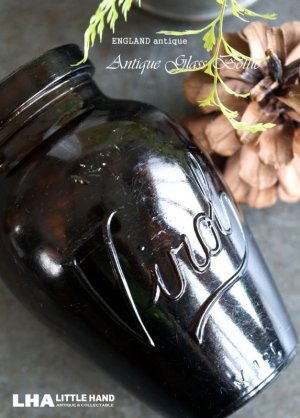 画像: ENGLAND antique Virol （Mサイズ）ガラスボトル アンバーガラスボトル 瓶 1920-30's