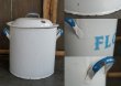 画像3: ENGLAND antique FLOUR BIN ホーロー かわいいブルー花文字 フラワー缶 1930-40's (3)