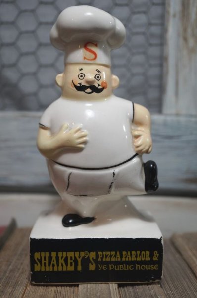画像1: SHAKEY'S PIZZA 貯金箱 台座つき　1970’ｓ (1)