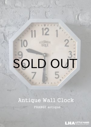 画像: 【RARE】FRANCE antique BRILLIE wall clock オクタゴン クロック 掛け時計 26.3cm 1920－30's